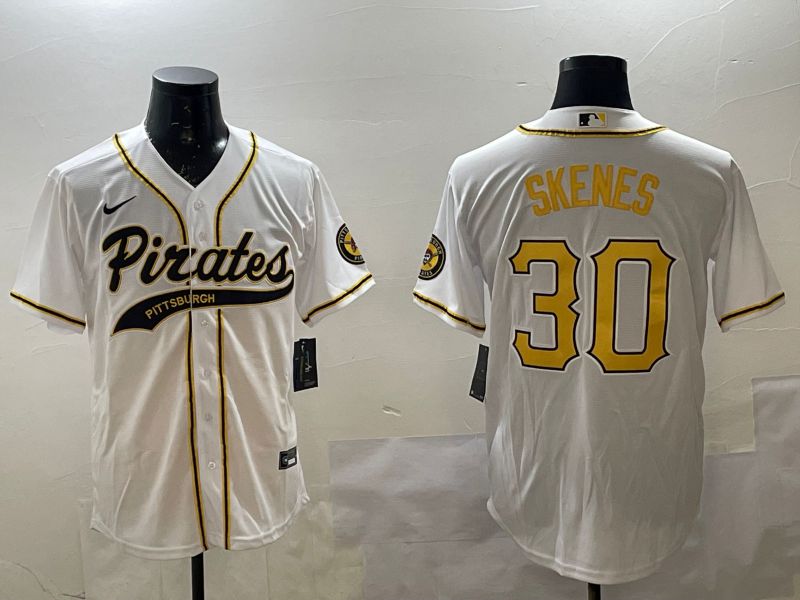 Men Pittsburgh Pirates #30 Skenes White Joint Name Nike 2025 MLB Jersey style 5->kansas city chiefs->NFL Jersey